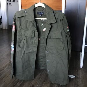 Army green feminist jacket